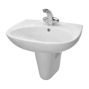 مغسلة أفراجي معلقة مدور أبيض قطعتين