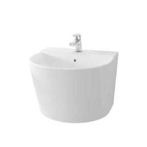 مغسلة أفراجي معلقة مدور أبيض قطعة واحدة