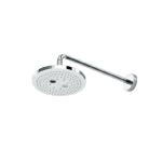 Chrome White Round Press Shower Head with Concealed Top Arm