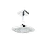 Chrome/White Square Shower Head 210mm with Concealed Ceiling Arm