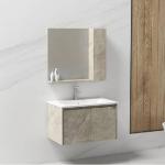 Single-Basin Vanity Set with Medicine Cabinet & LED – Beige – 80 cm (China)