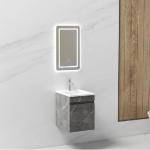 طقم مغسلة حوض مع مرآة لِد تشطيب دمياطي غامق صيني 40 سم