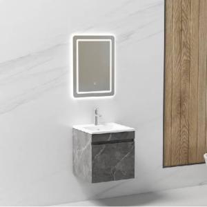 طقم مغسلة حوض مع مرآة لِد تشطيب دمياطي غامق 50 سم