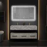 طقم مغسلة ستون حوضين مع مرايا لِد 140 سم