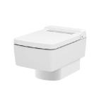 Wall‑Hung Toilet 18 cm, White with Seat & Stainless Frame – China